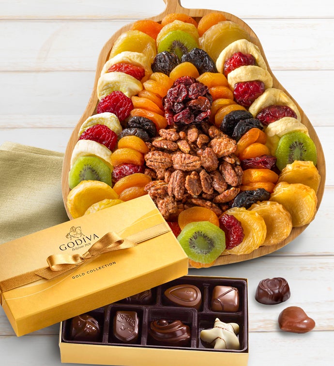 Plentiful Pear Server with Fruits & Nuts